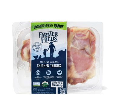 Farmer Focus Organic & Free Range Boneless Skinless Chicken Thighs