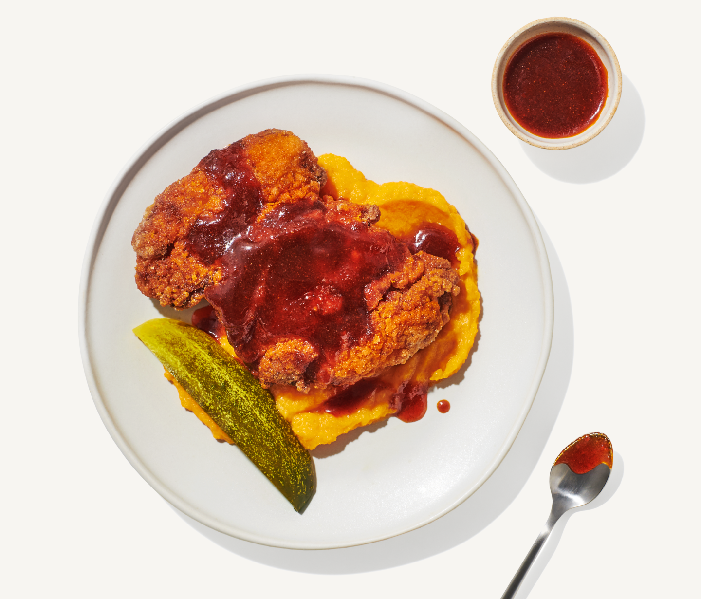Crispy Maple Hot Chicken with Whipped Butternut Squash