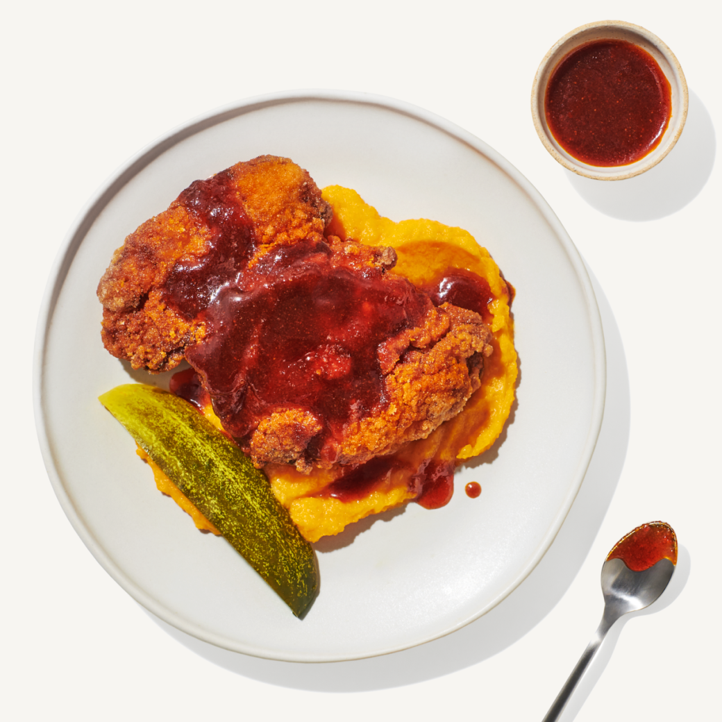 Crispy Maple Hot Chicken with Whipped Butternut Squash