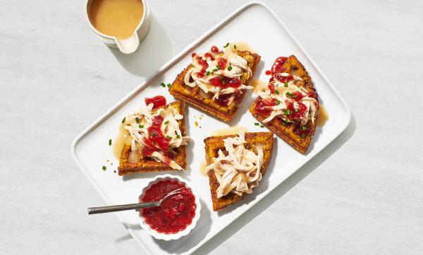 Turkey and Waffles with Spicy Cranberry Syrup