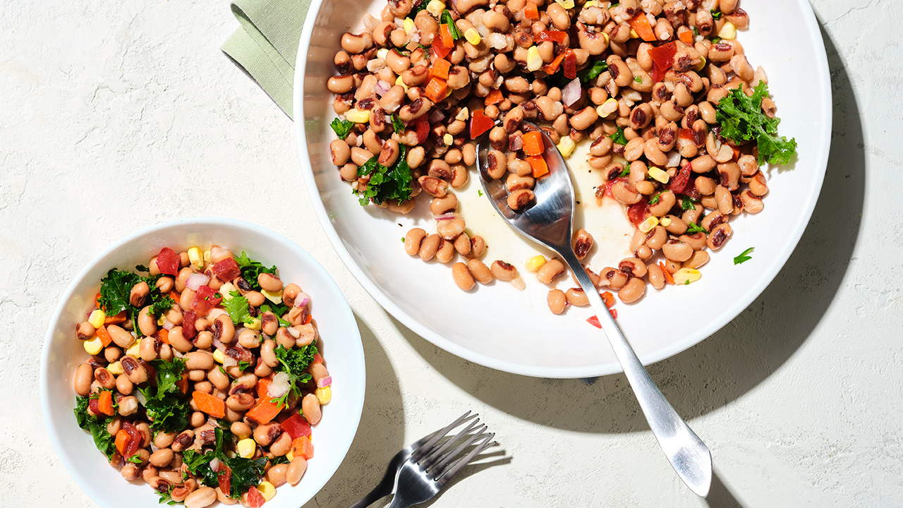 Image of Black Eyed Peas and Greens Salad Recipe