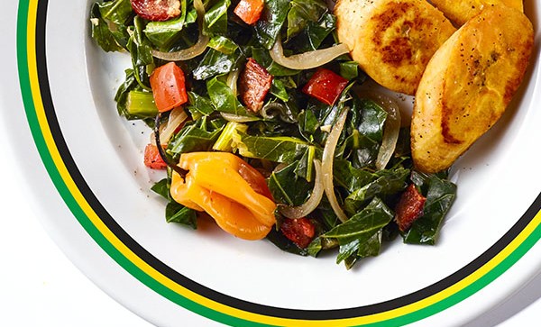 Image of Callaloo and Fried Plantains Recipe