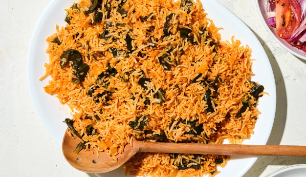 Image of Meatless Dirty Rice with Collards Recipe
