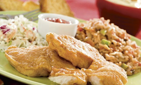 Image of Batterfried Catfish and Hoppin John Recipe