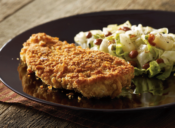 Image of Chicken-Fried Chicken with Red Beans and Cabbage Recipe