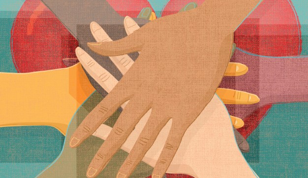 Illustration of Hands Joined Together