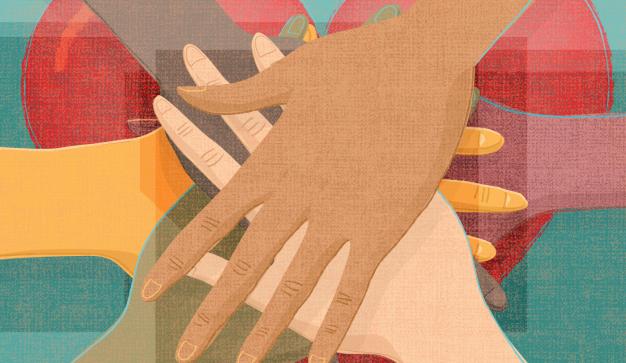 Illustration of Hands Joined Together