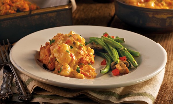 Seafood Smothered Biscuits with Seared Green Beans Recipe
