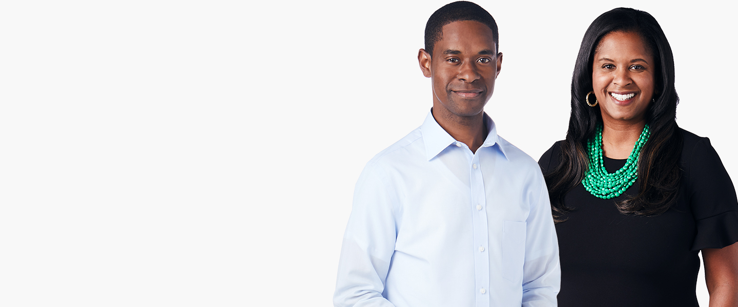 African American man and woman smiling