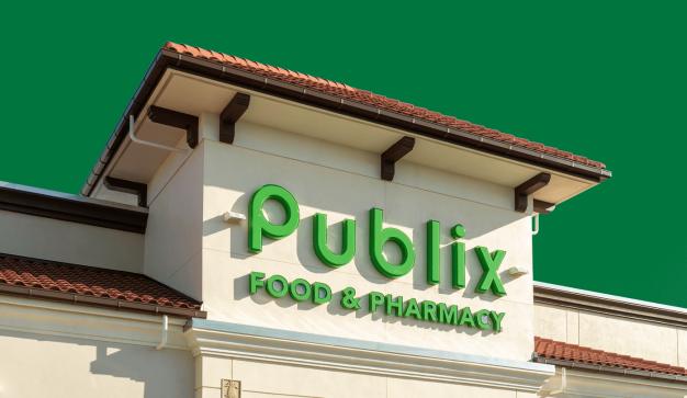 Publix Food & Pharmacy Storefront with a green sky background