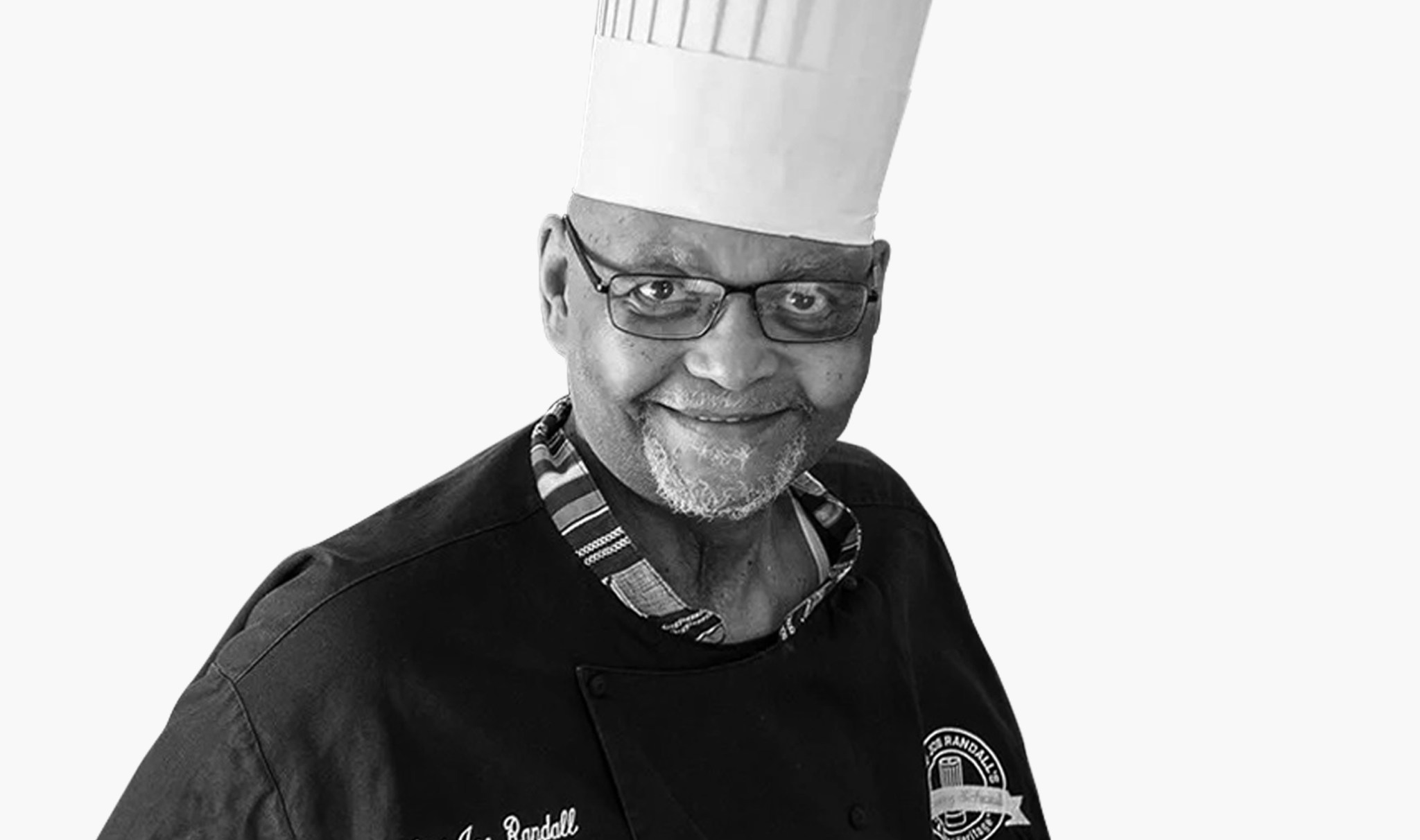 Black and white photo of Chef Joe Randall