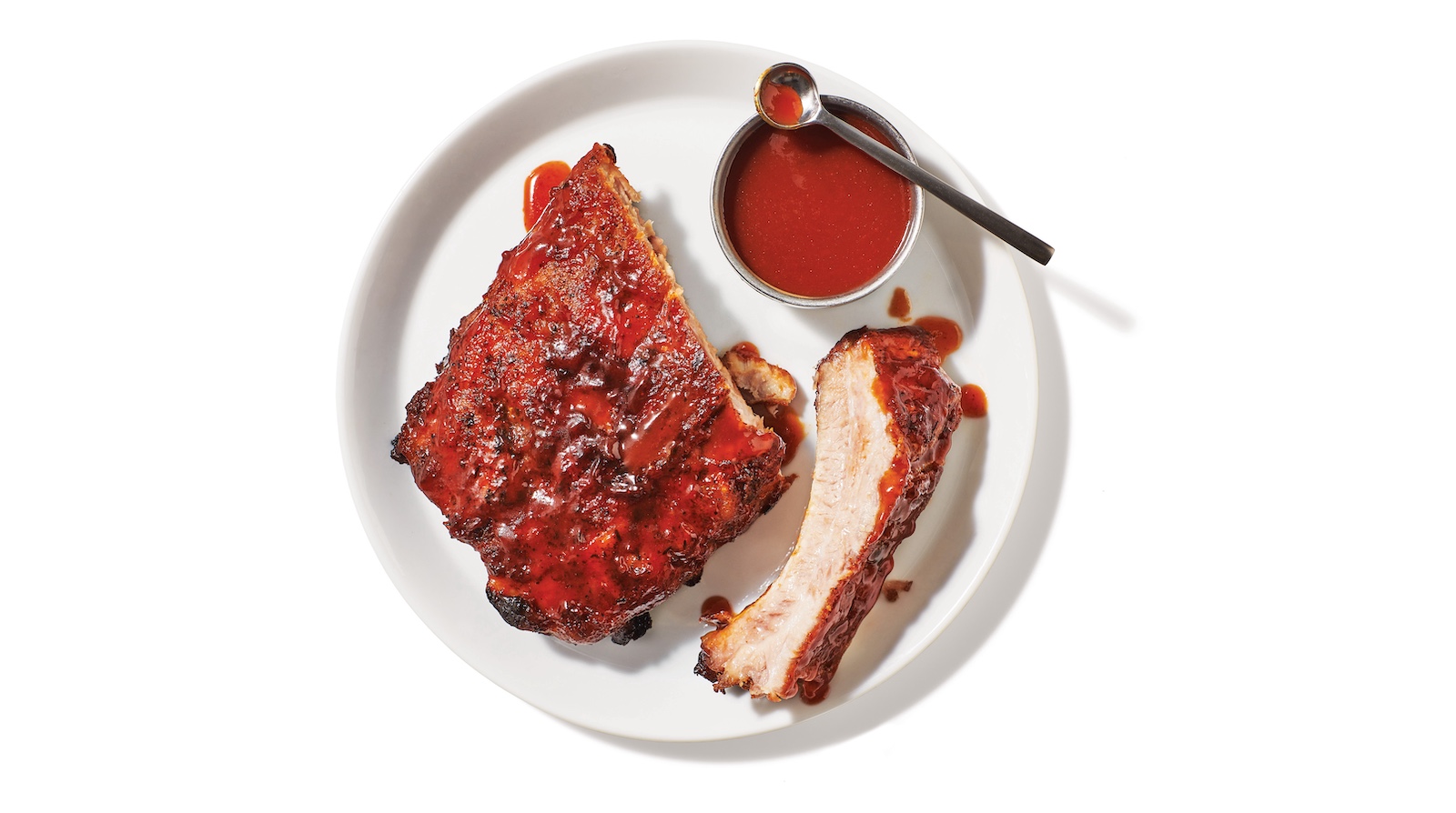 plate of Hot Honey Barbecue Ribs