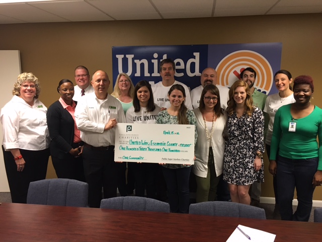publix charities check presentation to united way of escambia county