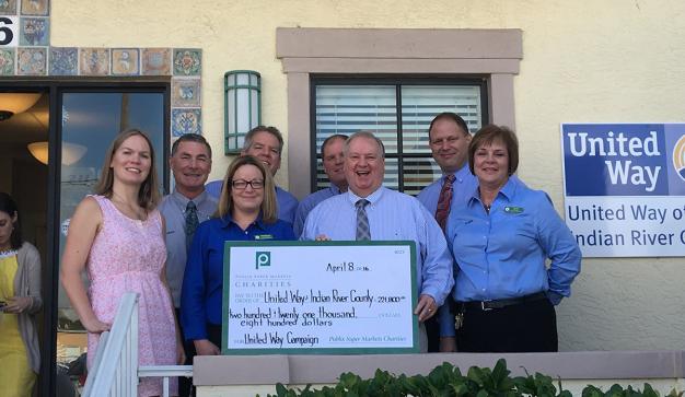 publix charities check presentation to united way of indian river county