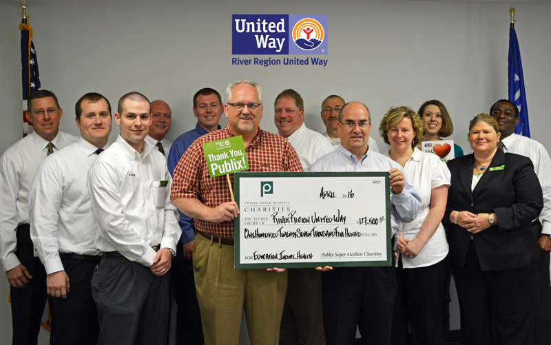 publix charities check presentation to river region united way
