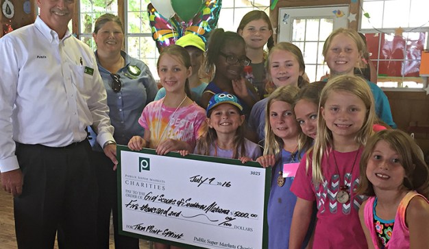 publix charities check donation presentation to girl scouts of southern alabama
