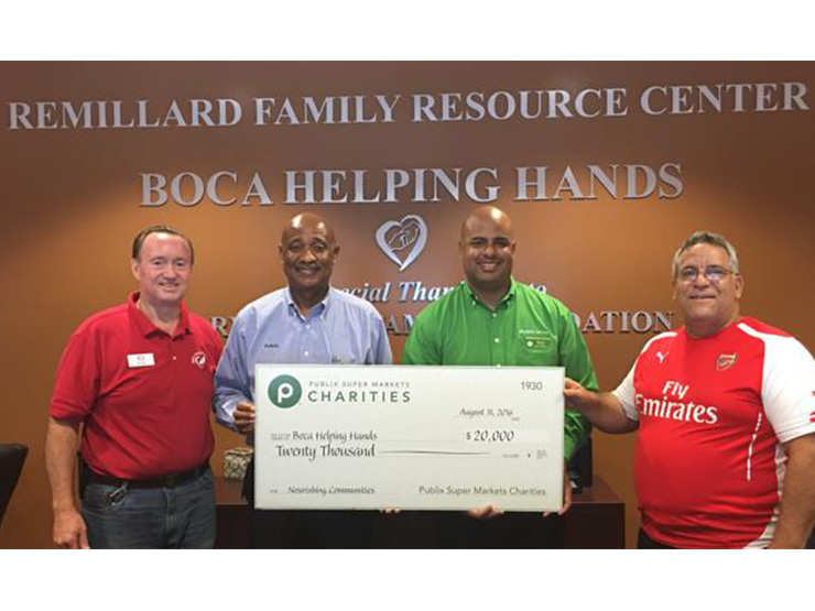 publix charities check presentation to boca helping hands for $20,000