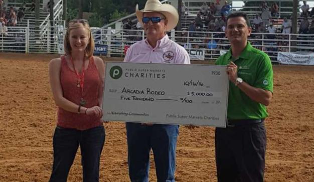 publix charities check donation to arcadia rodeo