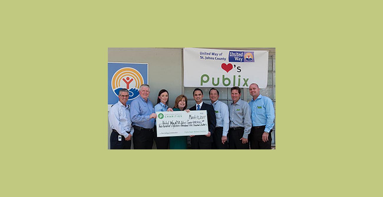 publix charities check presentation to united way of st. johns county