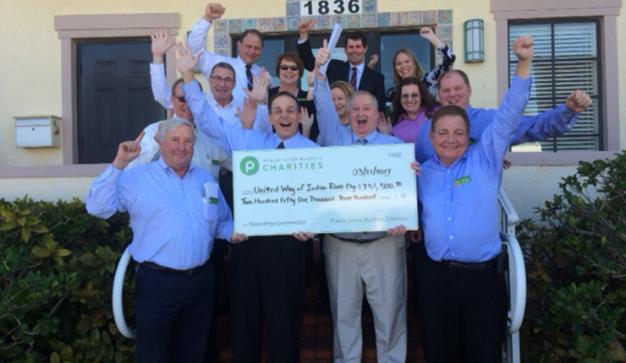 publix charities donates check to united way of indian river county