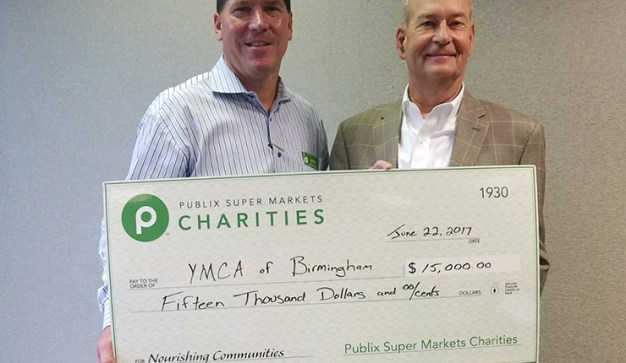 publix charities presents check to ymca of Birmingham