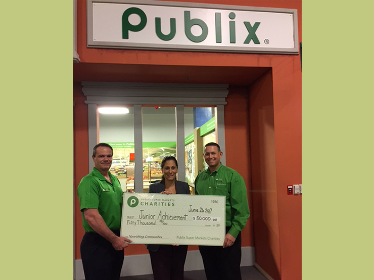 publix charities check presentation to Junior Achievement