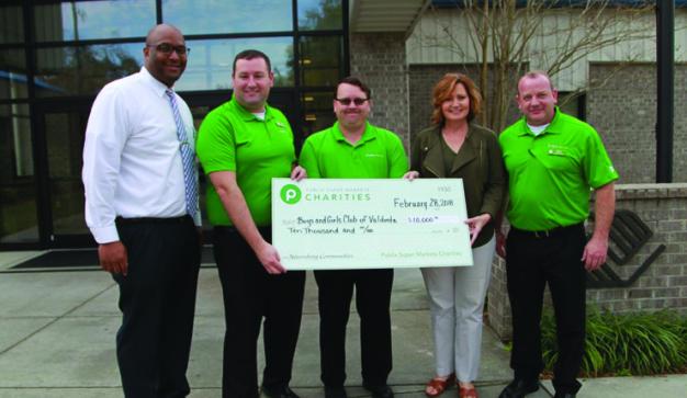 Publix Charities presents donation check to New Brooks County Boys and Girls Club