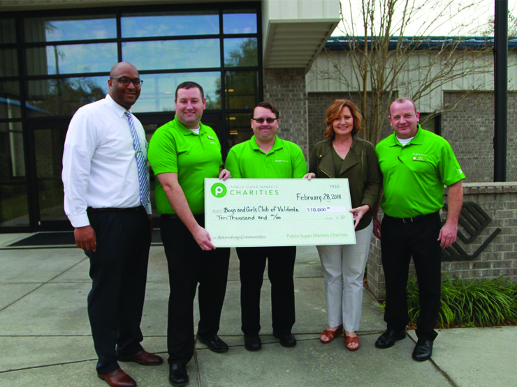 Publix Charities presents donation check to New Brooks County Boys and Girls Club