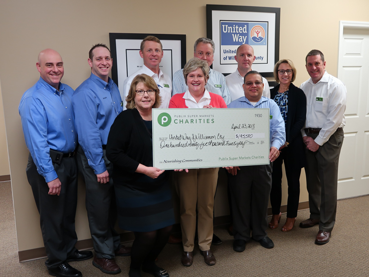Publix Charities presents $195,600 donation to United Way of Williamson County