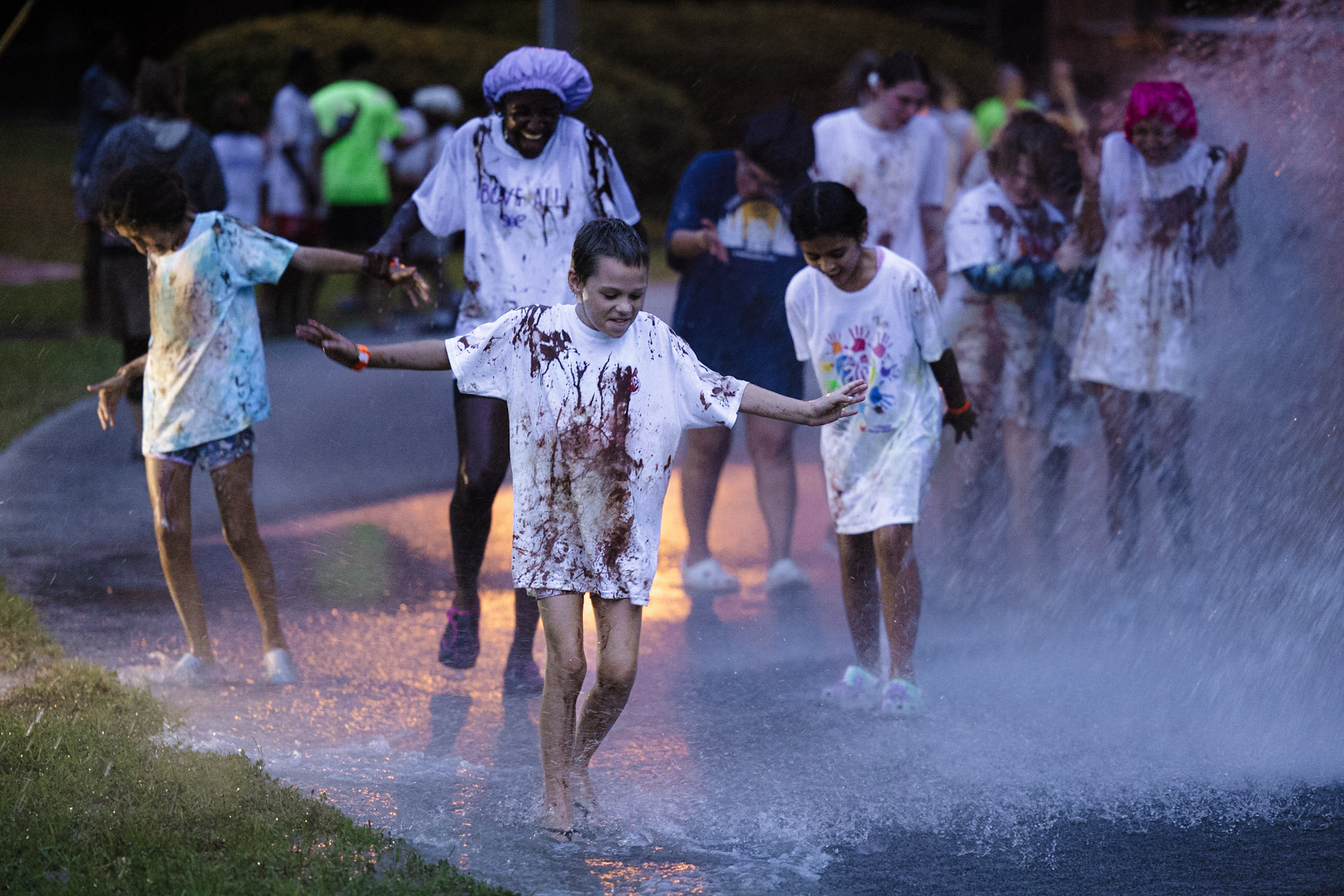 kids playing in watter