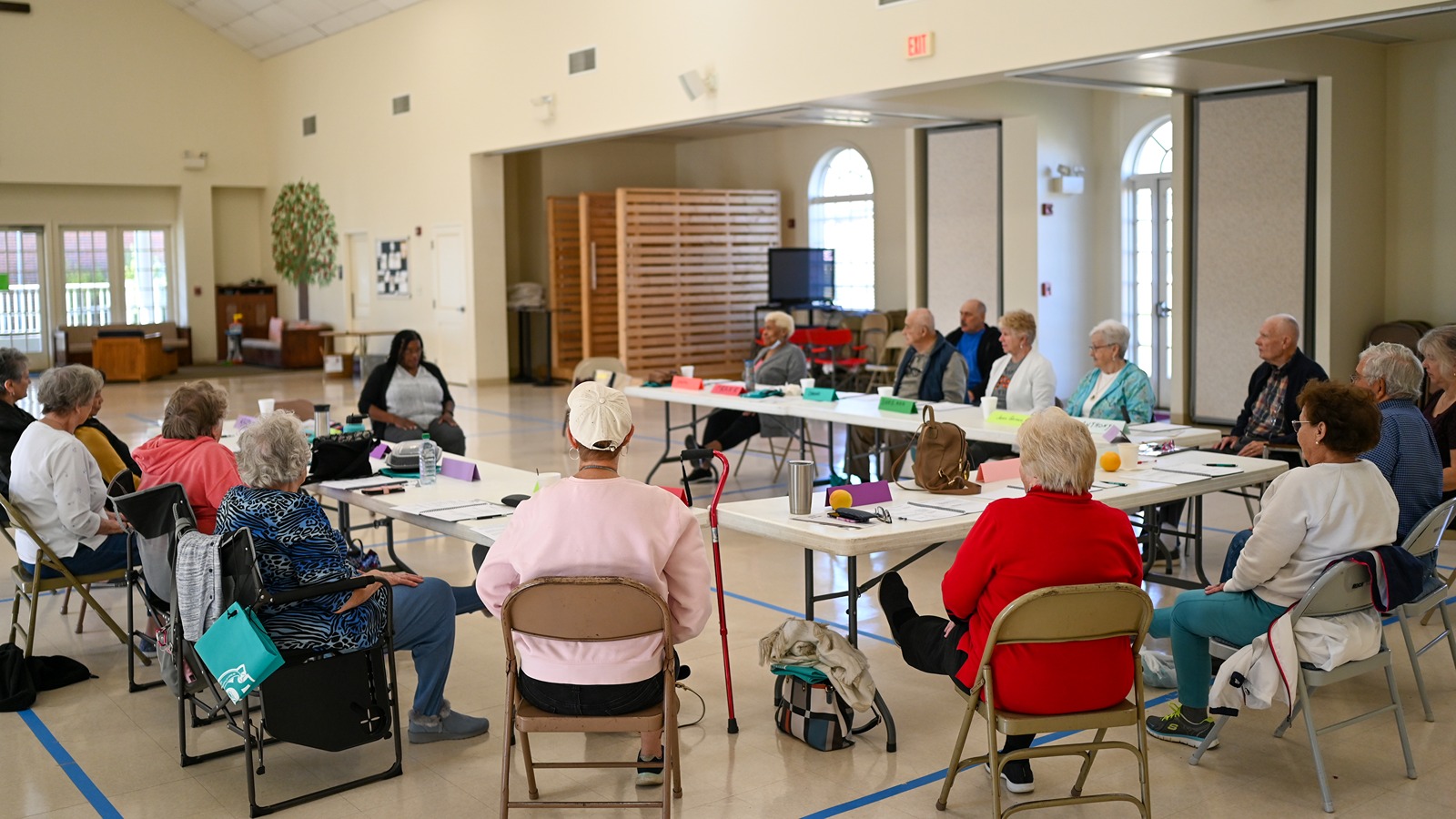 group of senior citizens in a meeting