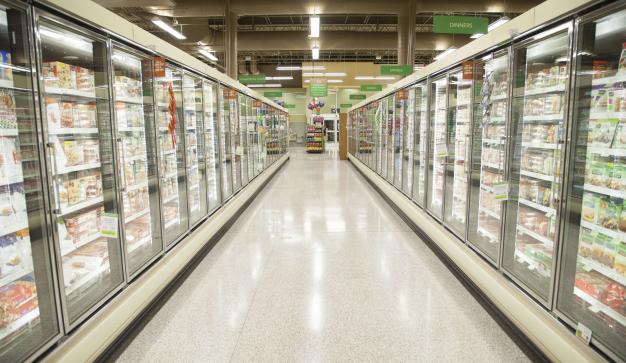 energy efficient freezer aisle lighting in a Publix store