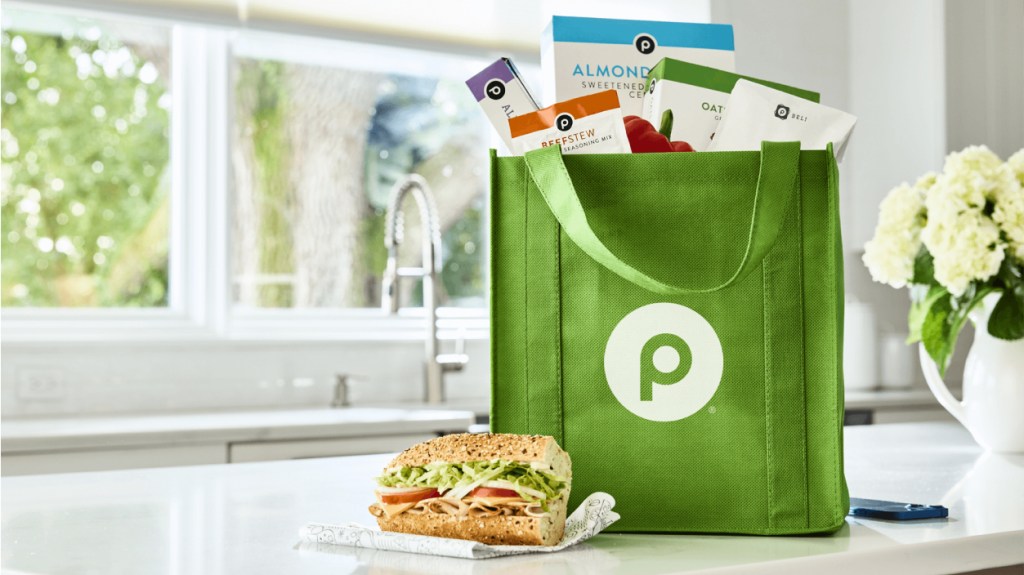Publix reusable bag full of groceries