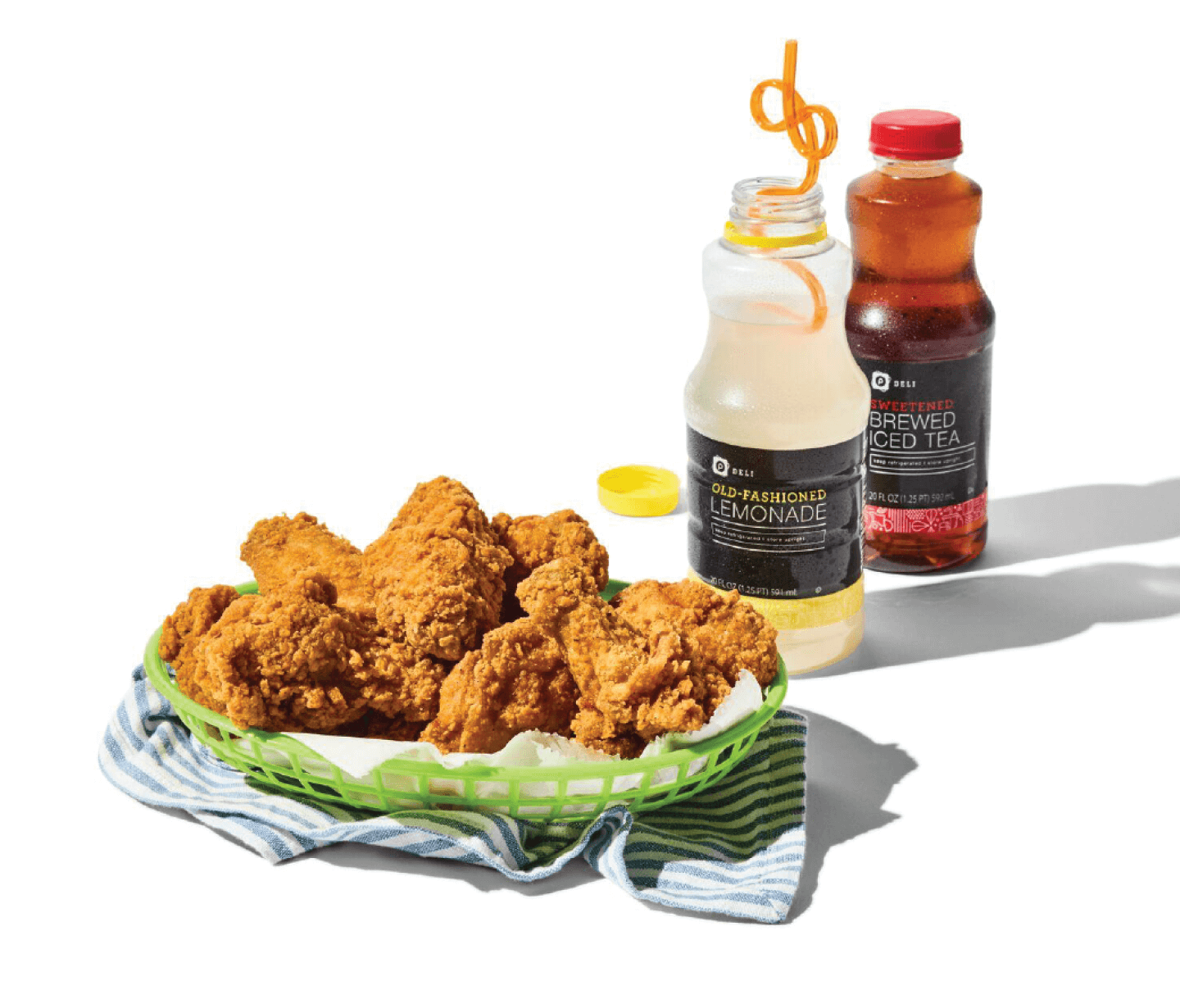 chicken tenders with lemonade and iced tea
