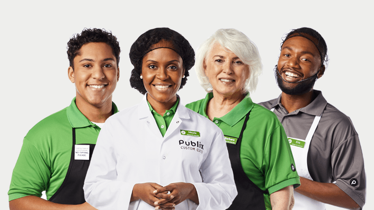 Group of Publix store associates smiling together