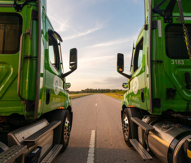 New Green Publix Semi Trucks