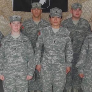 Ana with fellow soldiers in uniform