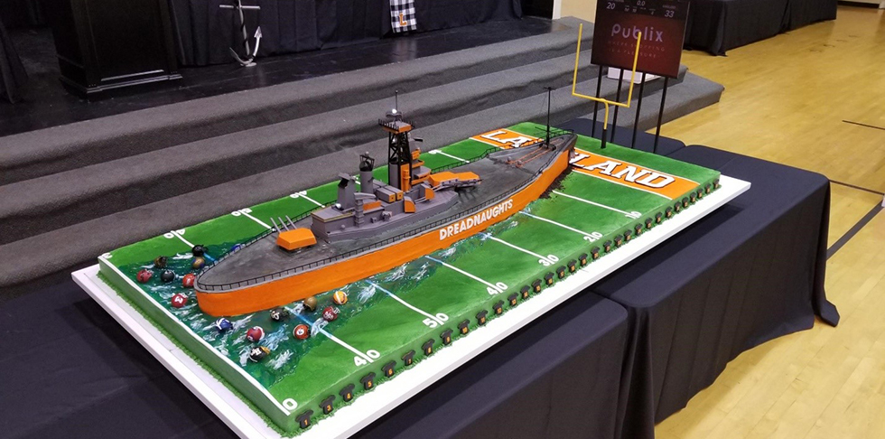 Lakeland Dreadnaughts battle ship cake