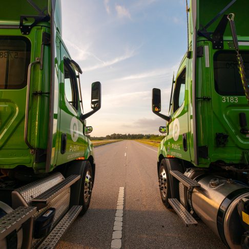 Green Publix trucks.