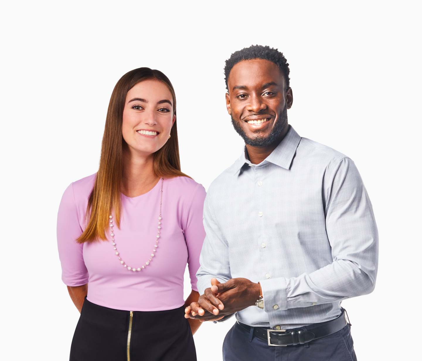Young professional man and woman