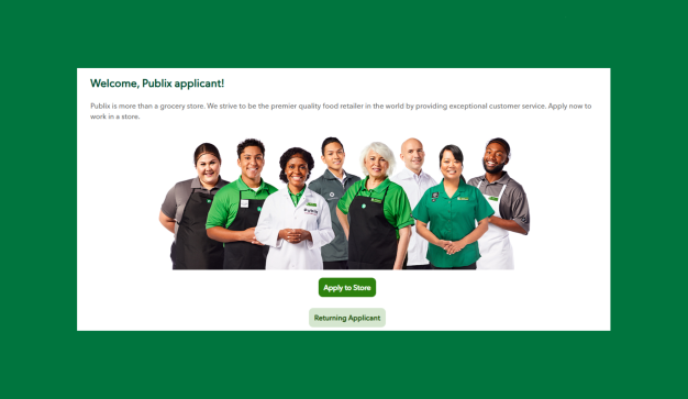 Publix application home screen