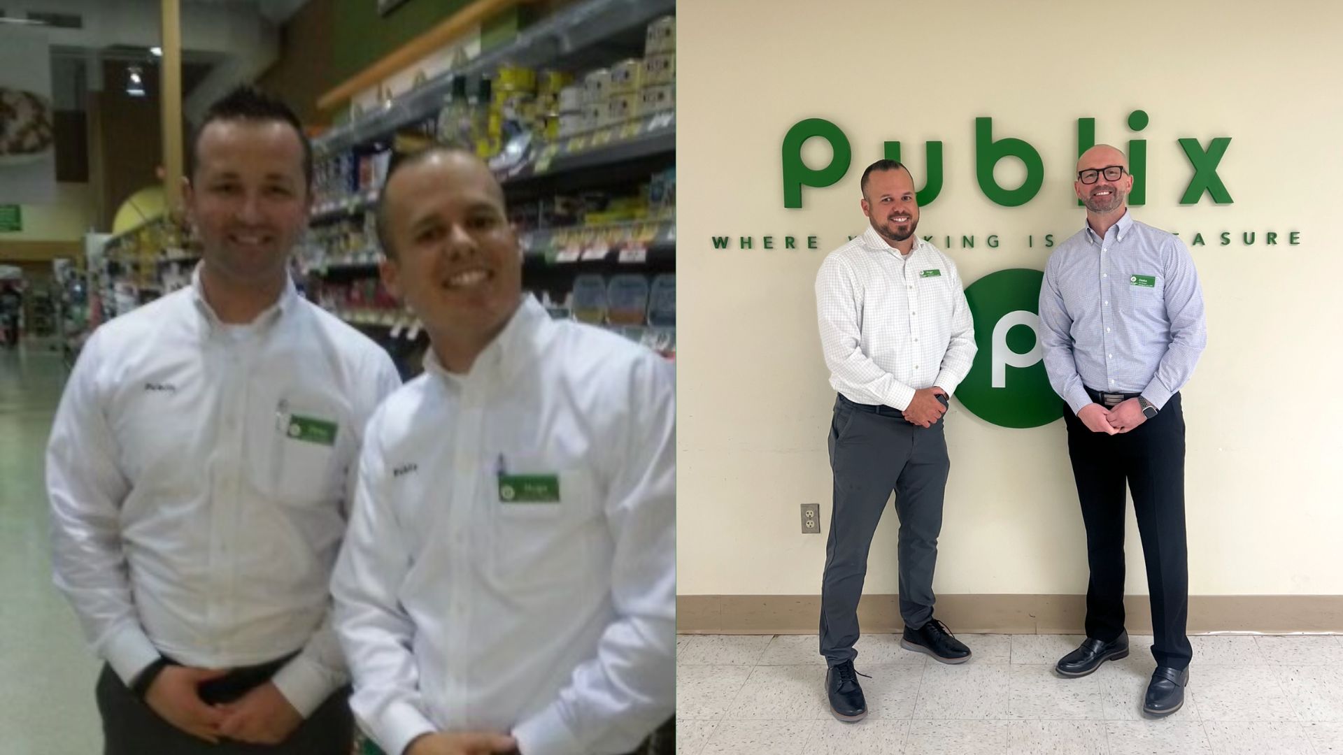 : Hugo and Dinko in a Publix store and at the corporate office