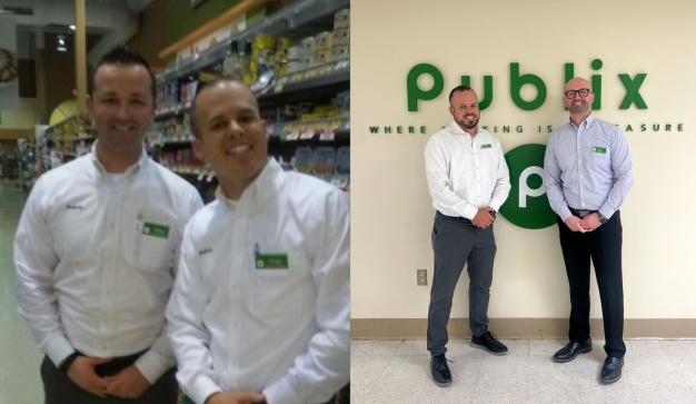 : Hugo and Dinko in a Publix store and at the corporate office