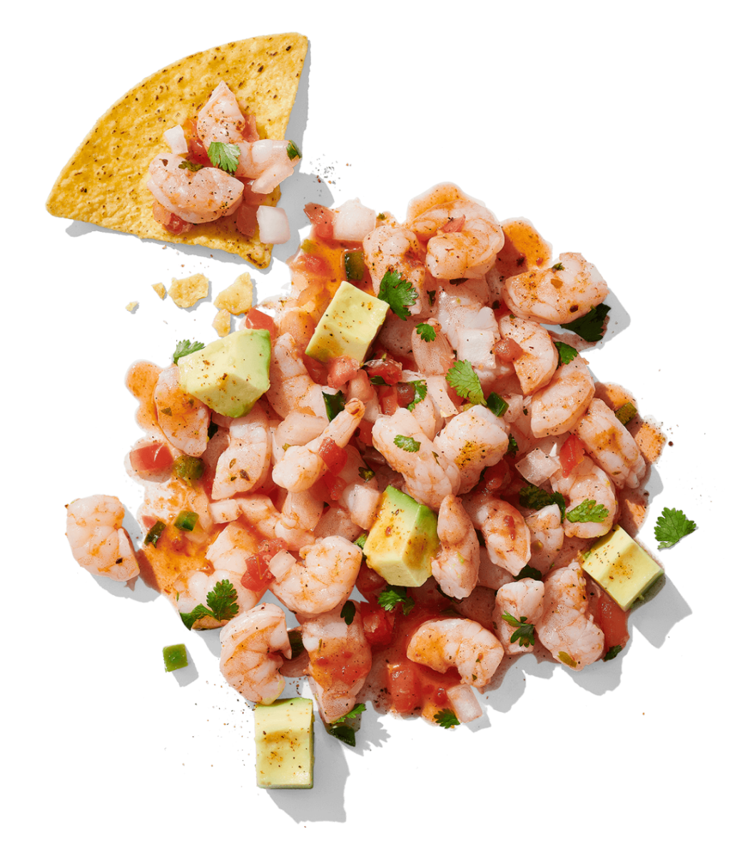 Image of citrus-avocado shrimp salad