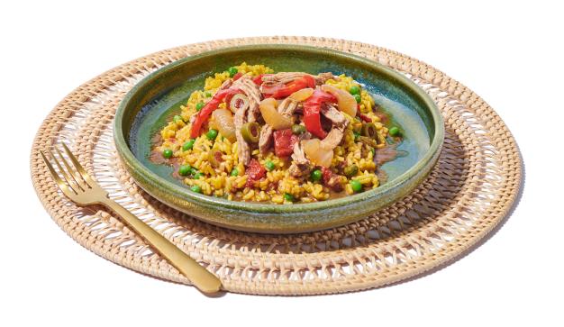 Latin-style pork with yellow rice