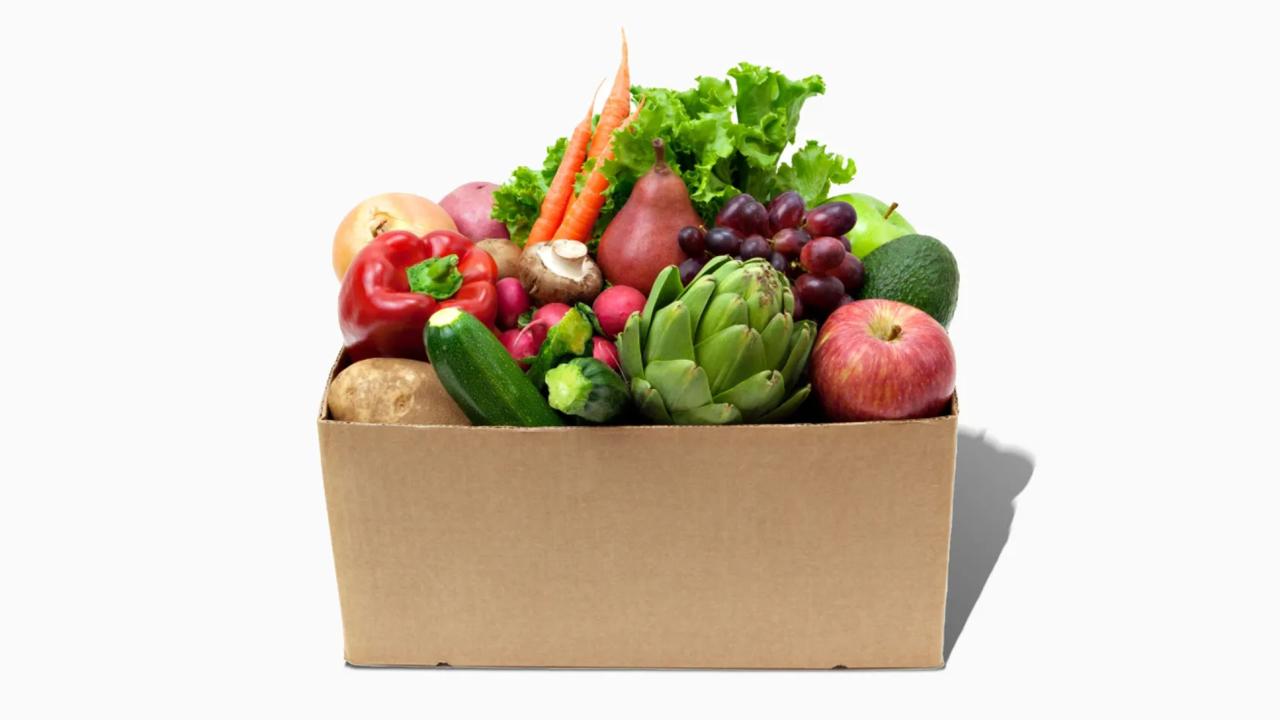 box of fresh fruits and vegetables