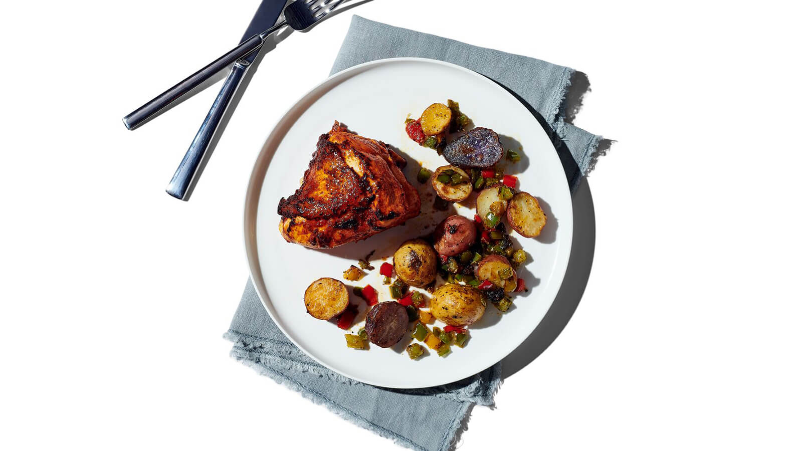 Achiote-Marinated Chicken with Roasted Potatoes and Peppers - Hispanic Heritage
