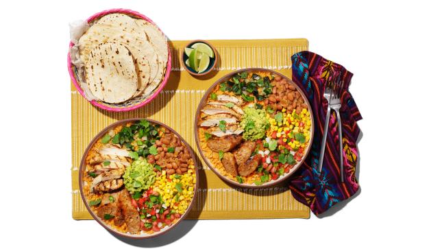 Mexican-Style Grilled Chipotle-Lime Chicken and Chorizo Bowls