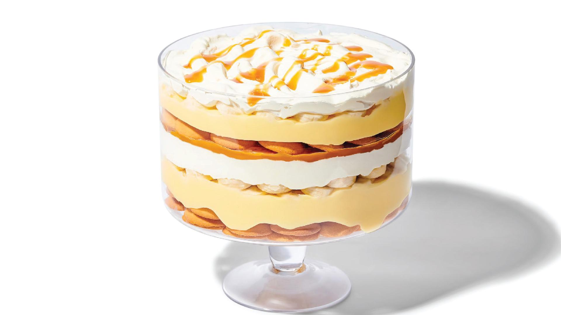 Pudín de Suero de Leche con Bananas y Caramelo con Sal