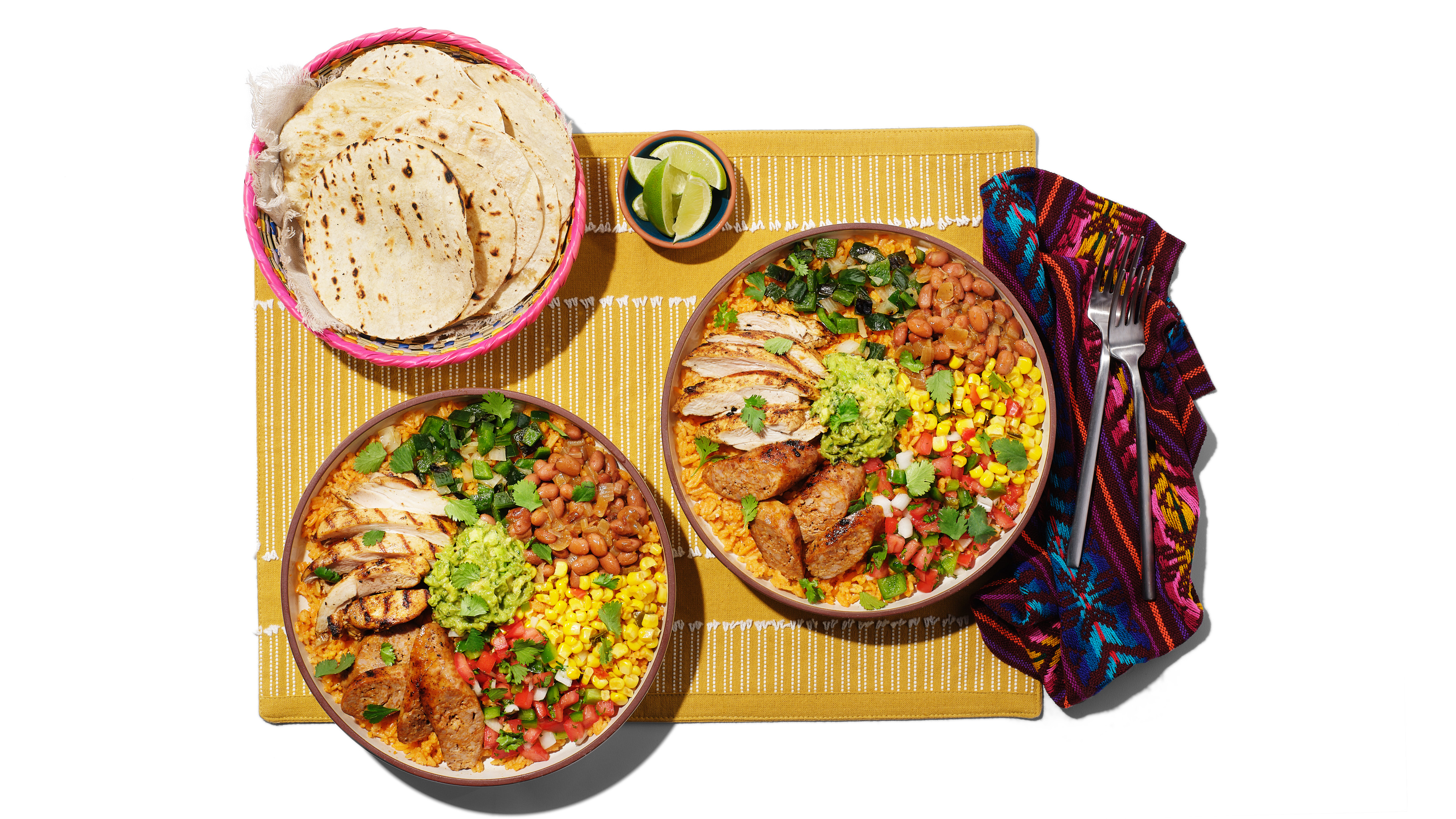 Mexican-Style Grilled Chipotle-Lime Chicken and Chorizo Bowls